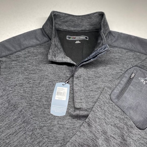 Greg Norman Pullover Men Sweater XL Button Mock Neck Long Sleeve Pocket Blk/Grey - Picture 4 of 12